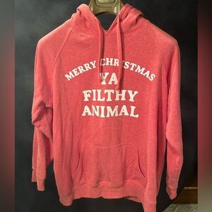 Red Home Alone 'Merry Christmas Ya Filthy Animal' Hoodie Small
